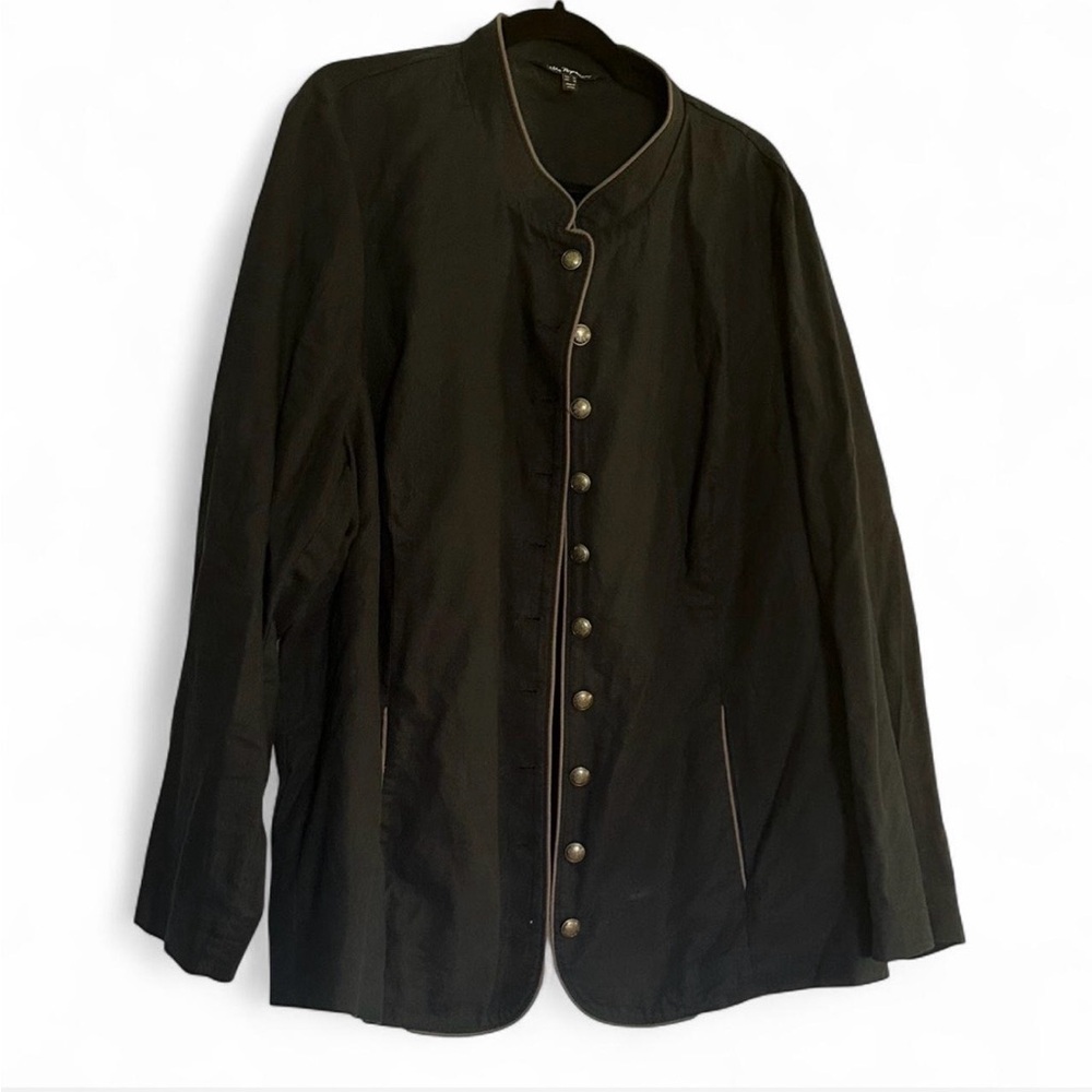 Ulla Popken Navy Blue Military-Style Button Jacket Women’s Size 22